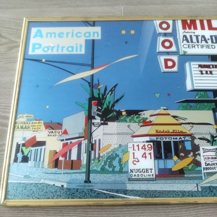 鈴木英人 オールドアメリカ風景・ パブミラー ポップアート昭和レトロ未使用・希少