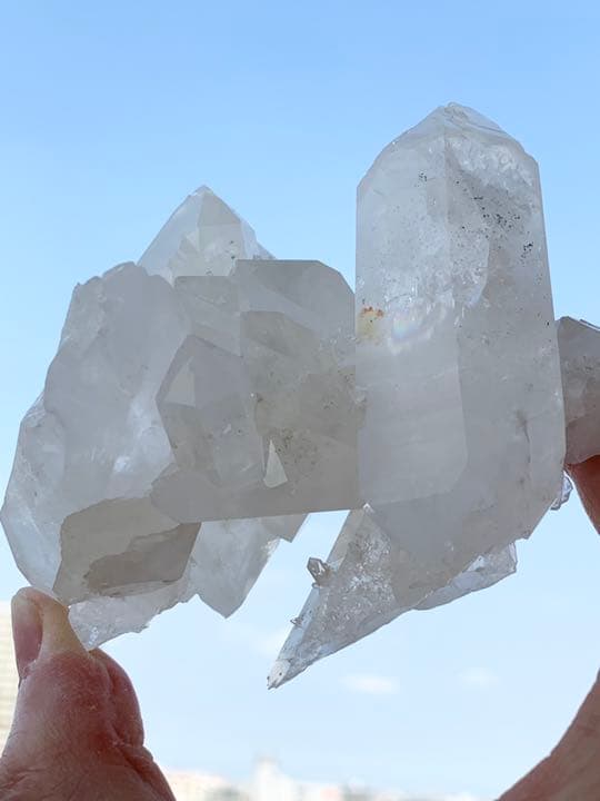 天然石　チタニウムインクォーツ　原石　クラスター　A68