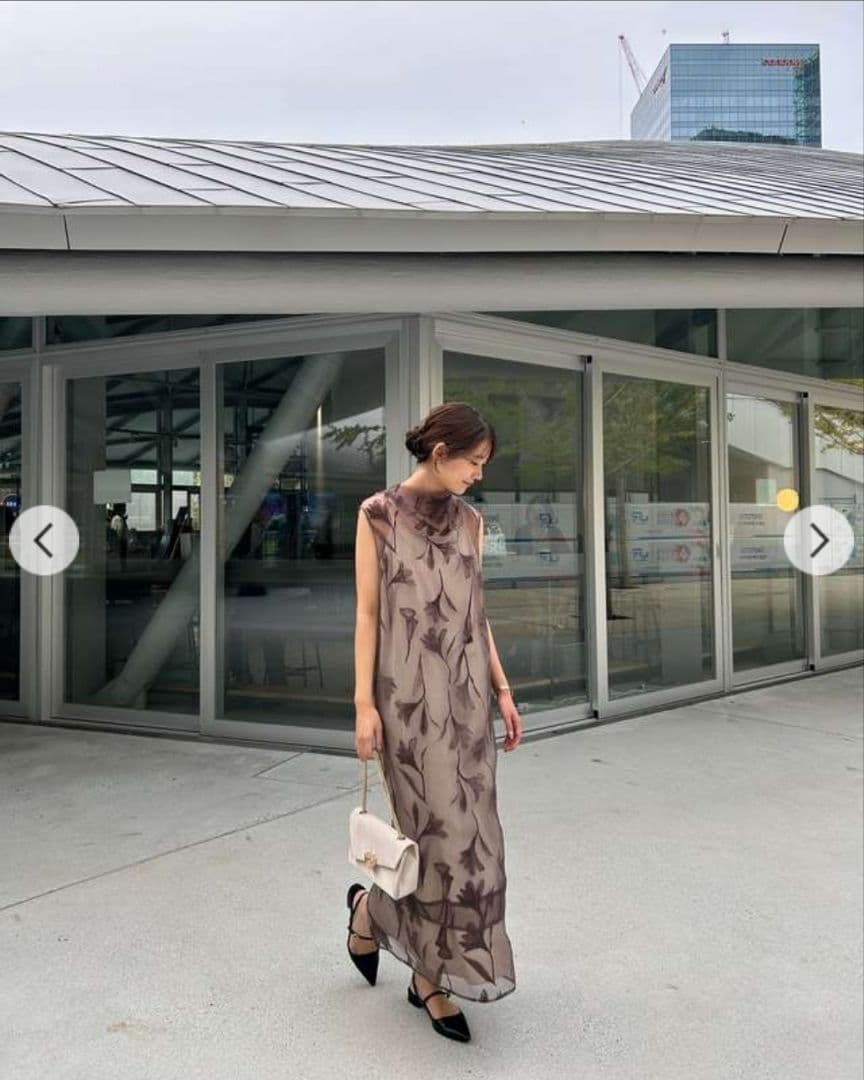 LE’RURE　drape design dress　ブラウン　M