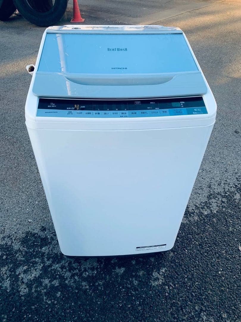 送料設置無料　HITACHI 全自動電気洗濯機　BW-9WV