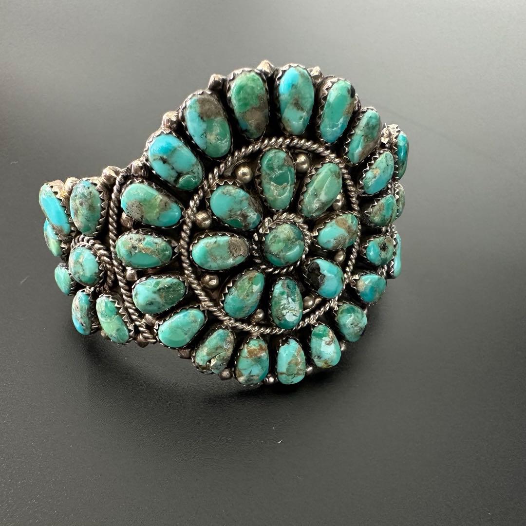Navajo JW刻印　クラスターターコイズ バングル
