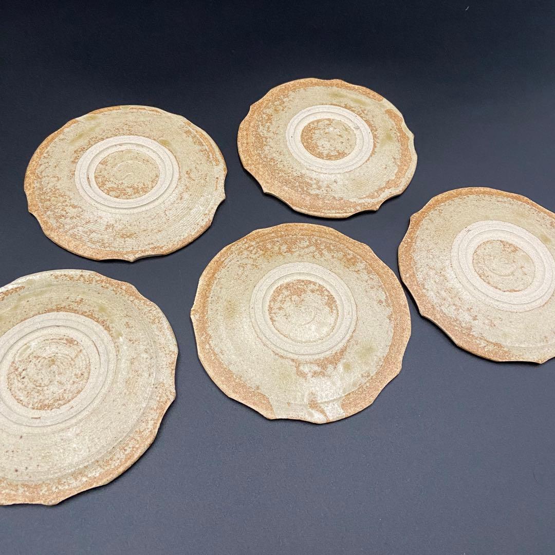 黄瀬戸銘々皿 加藤仁 志野阜陶房 ５枚セット 小皿 共箱 料亭 割烹 日本食