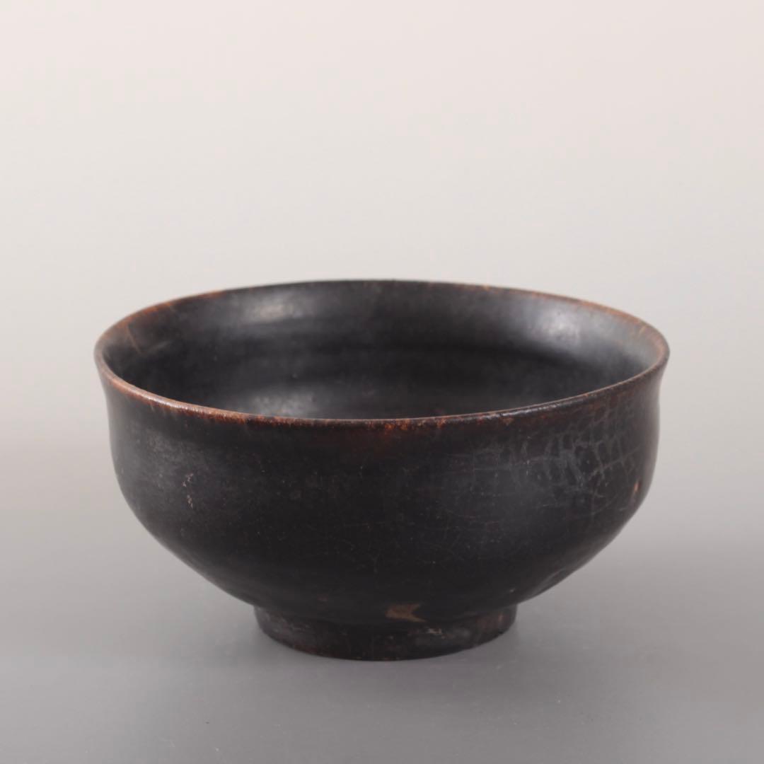 李朝 黒高麗 茶碗 茶道具 朝鮮美術 古美術 古道具 黒釉茶碗