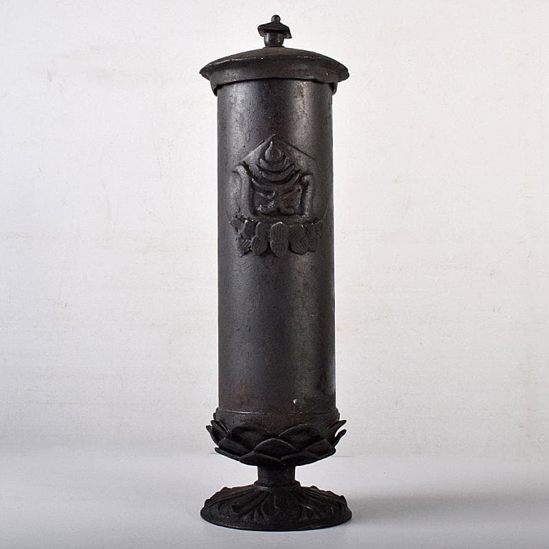 仏教美術　古銅　佛経筒　時代箱　M　R8290