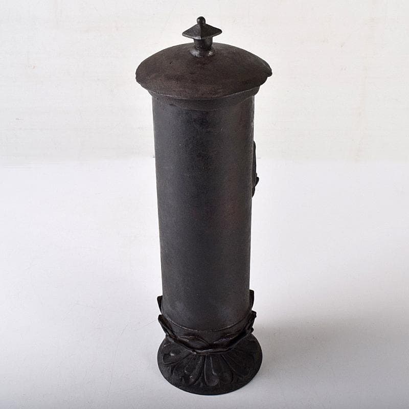 仏教美術　古銅　佛経筒　時代箱　M　R8290