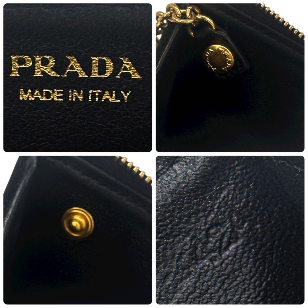 美品 プラダ サフィアーノ ケース 財布 小銭入れ キーケース コンパクト