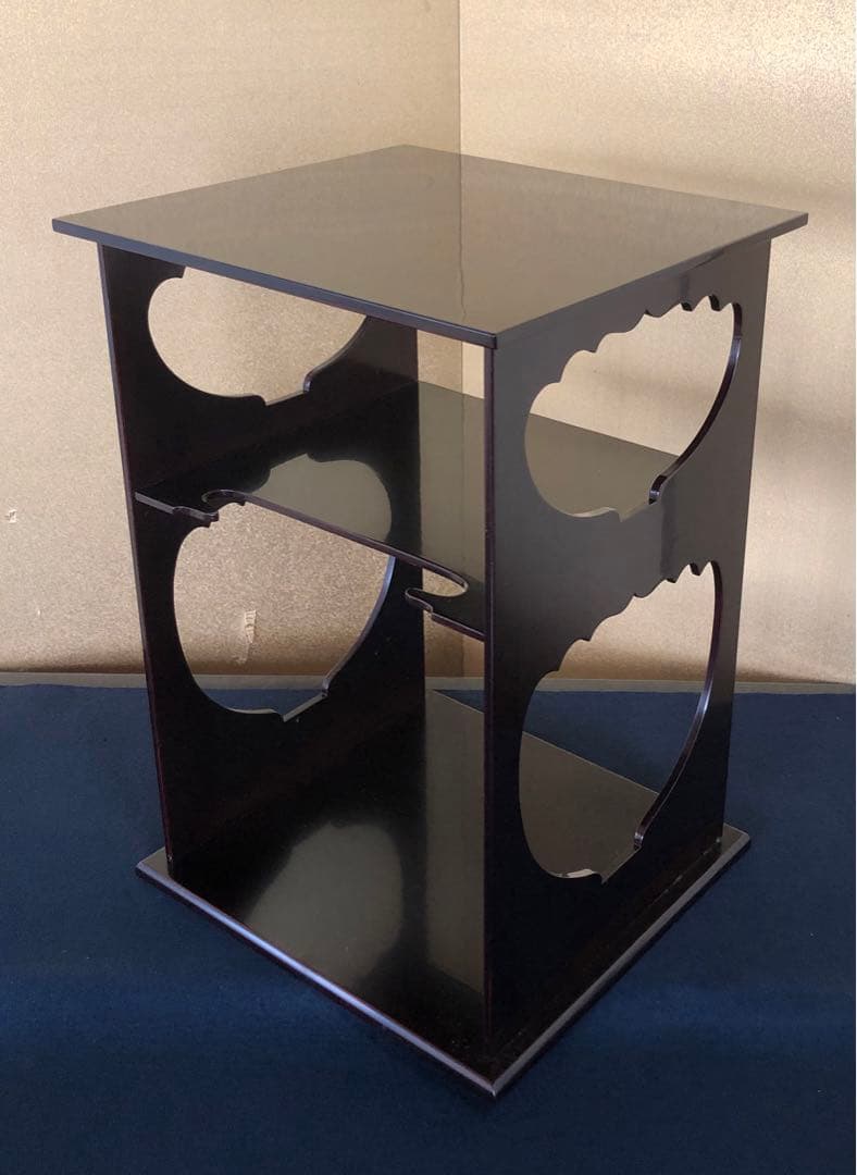 《R》茶道具 溜塗 水指棚 塗師表恵 共箱　260126く1