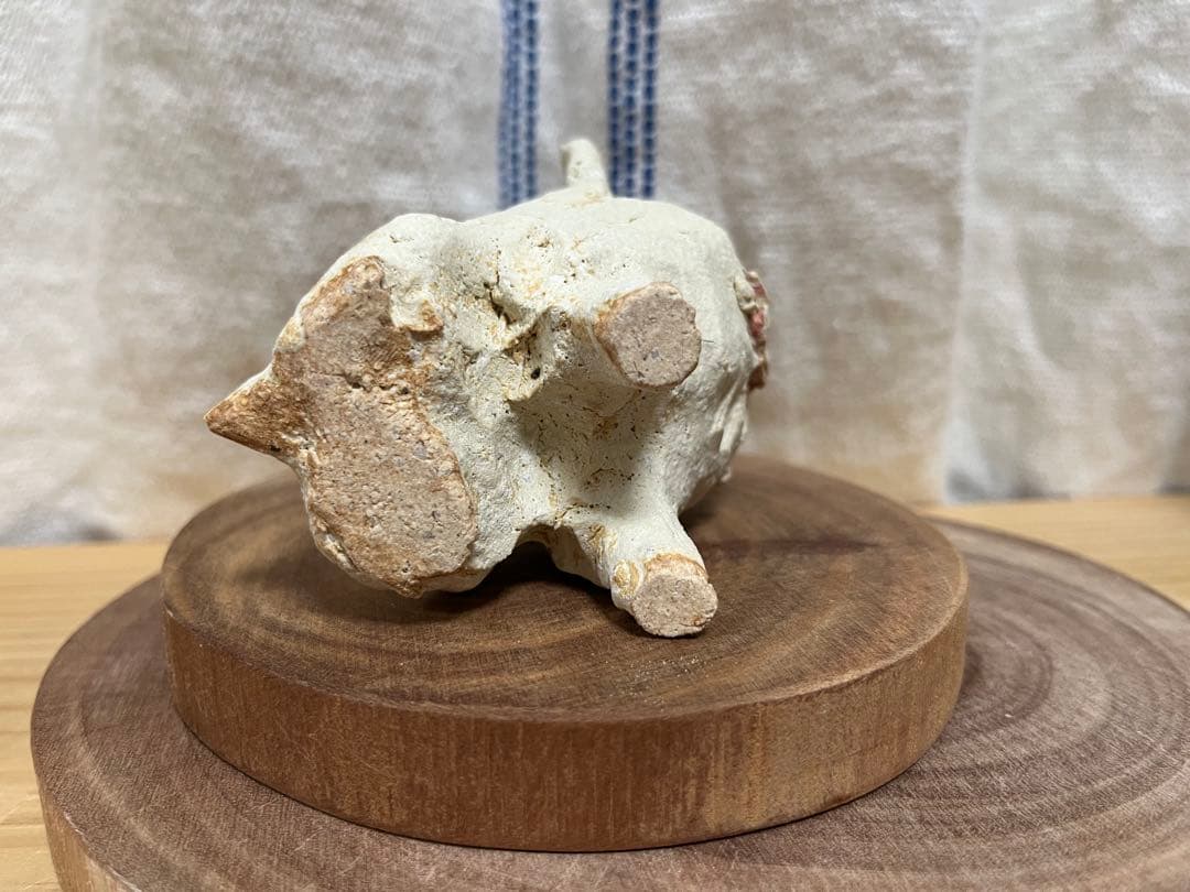 前川幸市　犬　フレンチブルドッグ　置物　陶芸　作家　ボストンテリア　白い犬