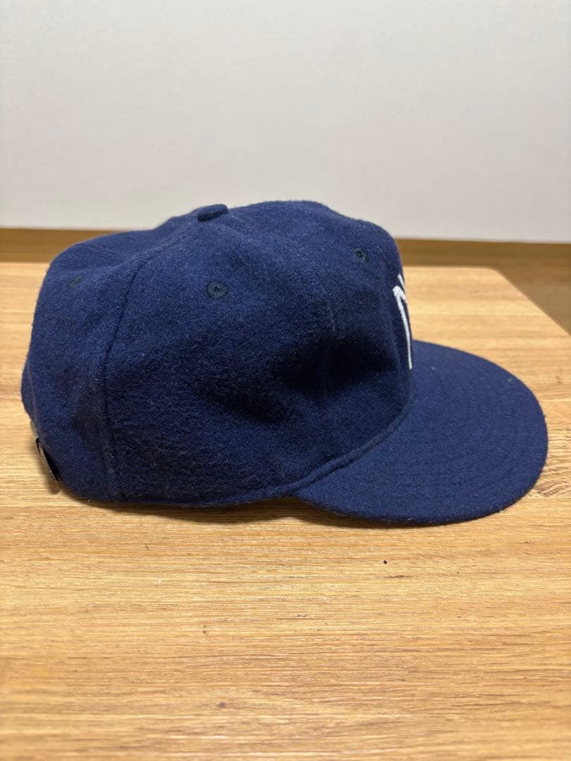 ネイビー ウール ベースボールキャップ