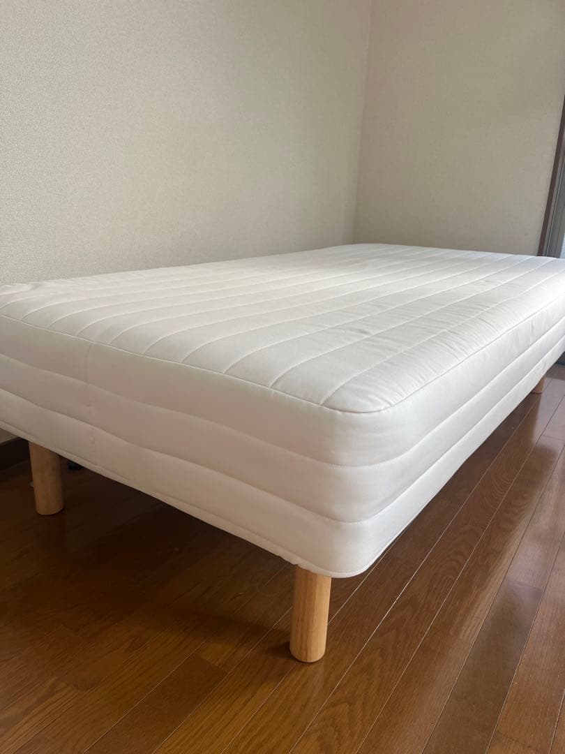 ホワイト 脚付きマットレス シングル(無印良品)