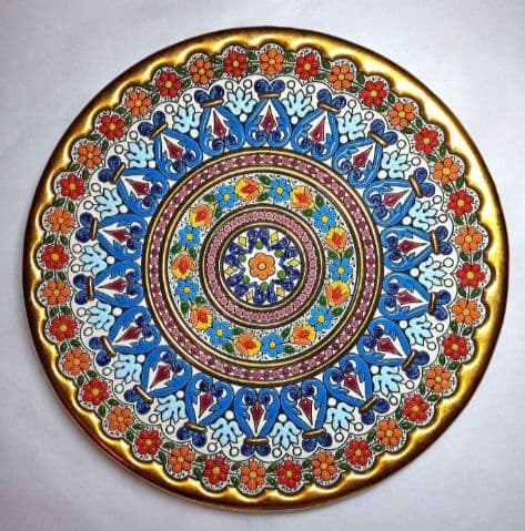 セアルコ　セルビア(セビリア)焼き　大皿28.5cm　 金彩24K 　スペイン製