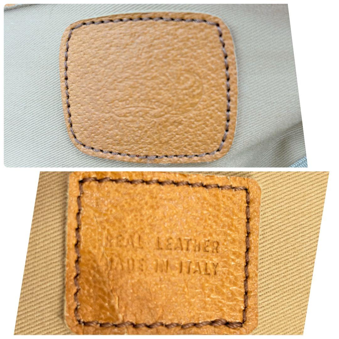 オロビアンコ ガーメントバッグ レザー×キャンバス キャメル スーツキャリー仕様