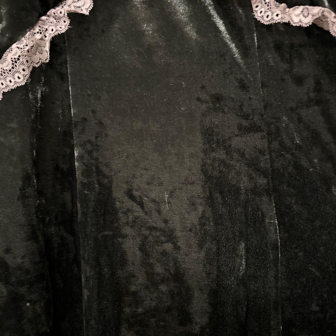 お値下げ依頼承諾済み　etoll. クラッシュベロアランジェリー風ドレス