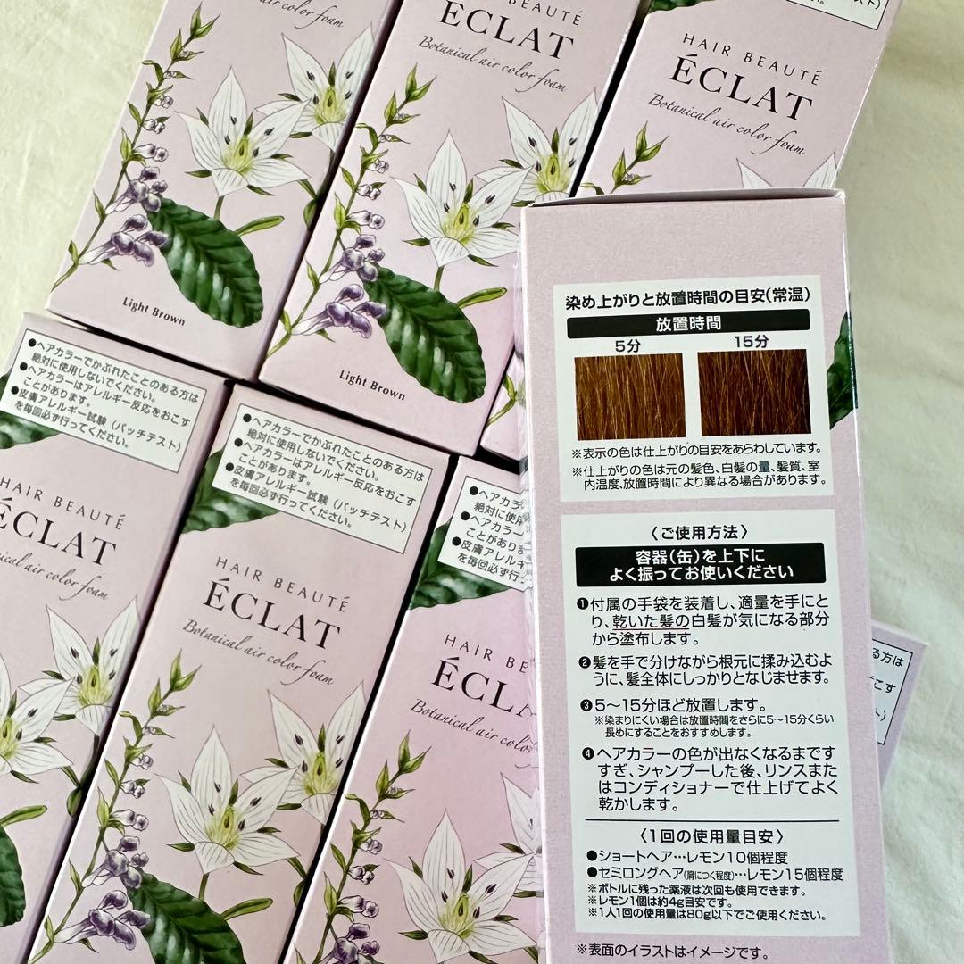 ECLATヘアカラー　白髪用　ライトブラウン８点