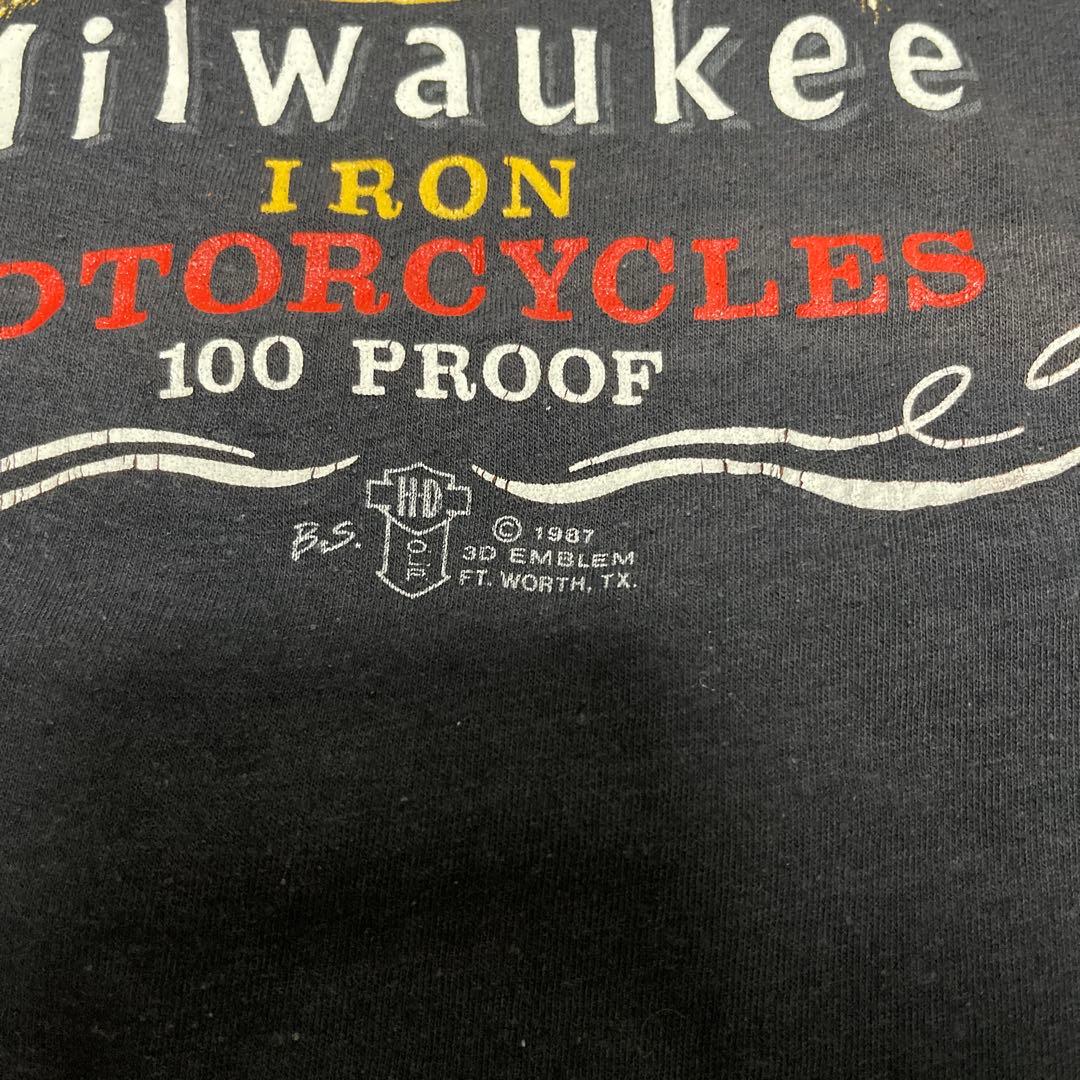 Used 80s ハーレー3DEMBLEM good TシャツXL/フェード