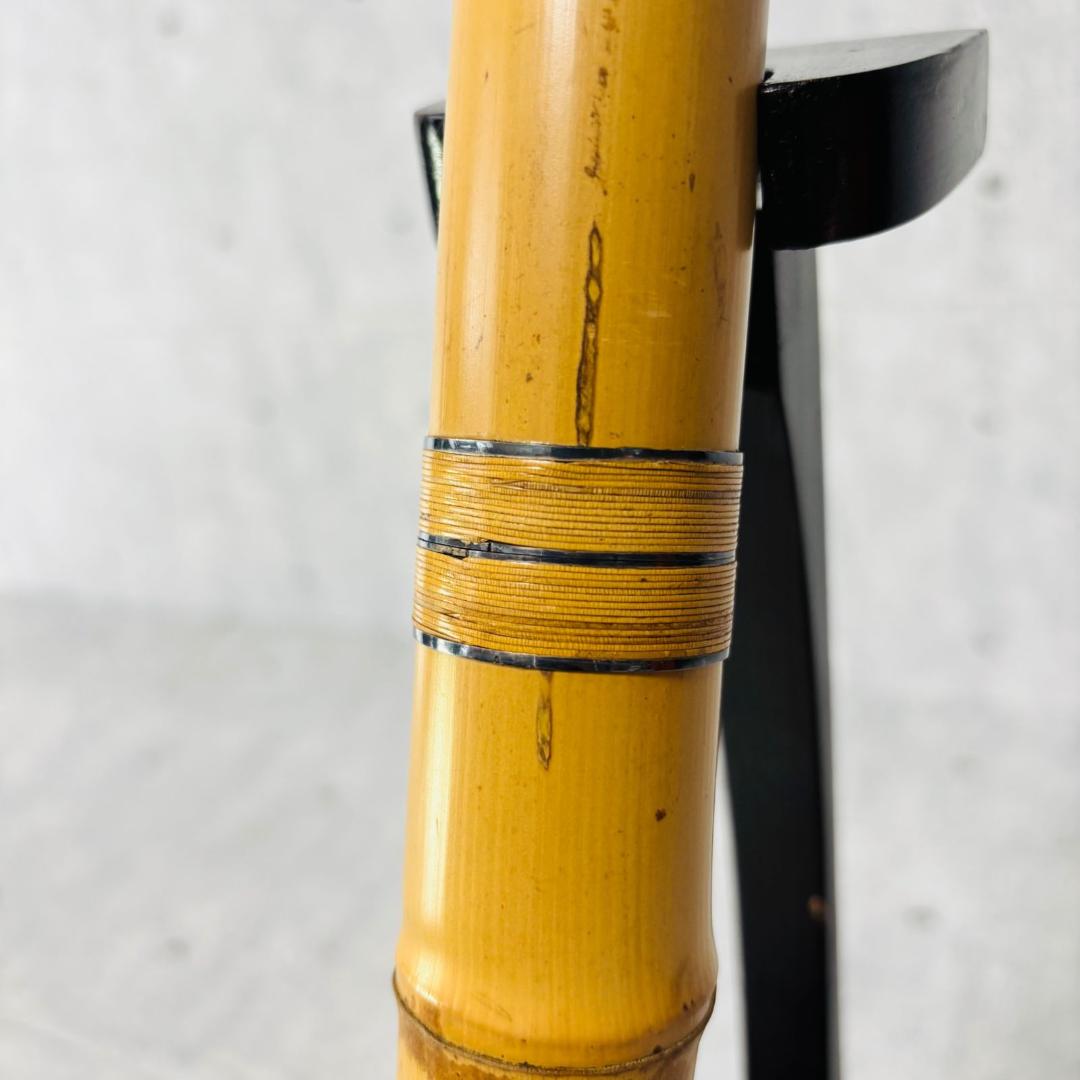 尺八 林山 銘 1.9尺 歌口銀縁 藤巻 銀三線 琴古流 和楽器 笛 虚無僧