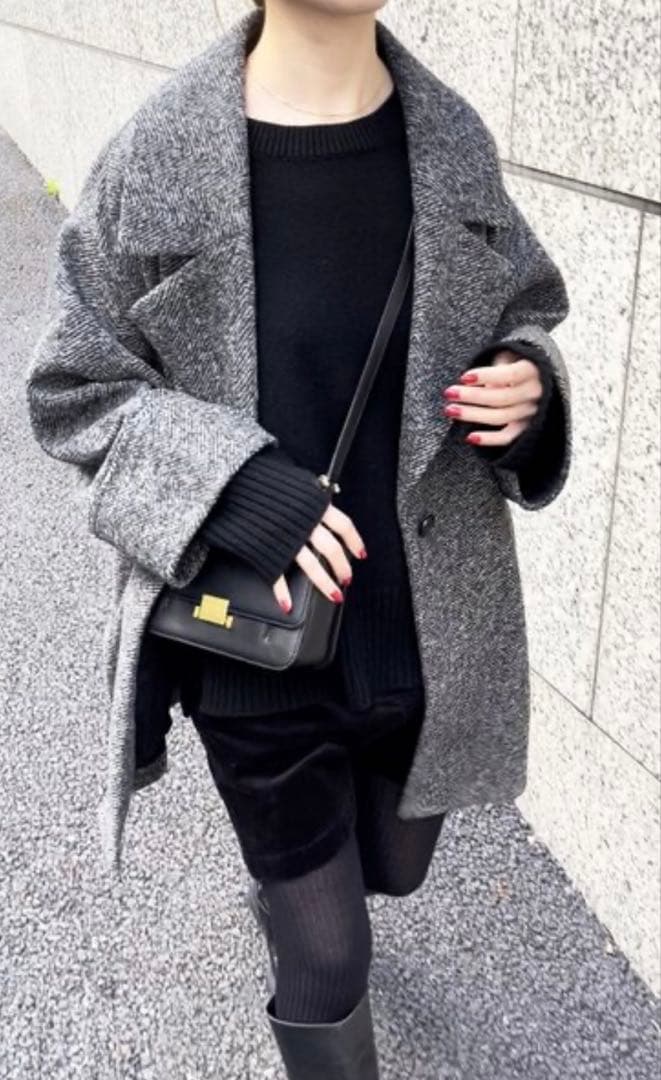 spick&span Wスライバーヘリンボーンミドルコート