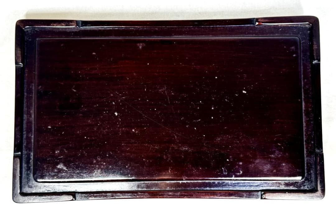 清時代 五彩龍鳳凰文皿 灰皿 乾隆年製? 唐木紫檀喫煙具セット WWWT109