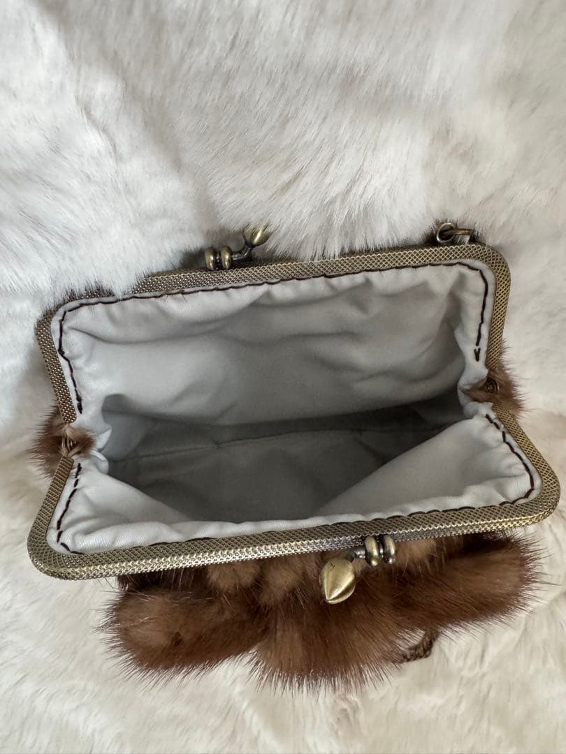 未使用/リアルブラウンミンクファー♪ショルダーバッグ