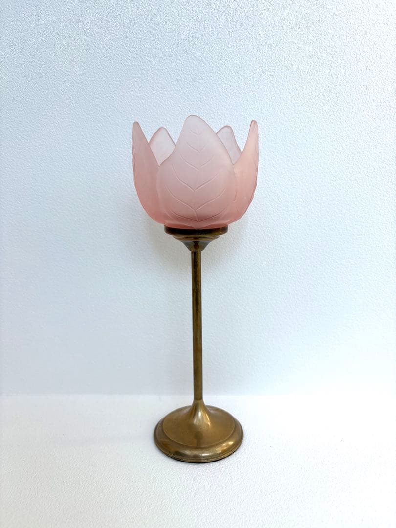 チューリップ型ガラススタンドランプ　キャンドルホルダー　フラワーベース