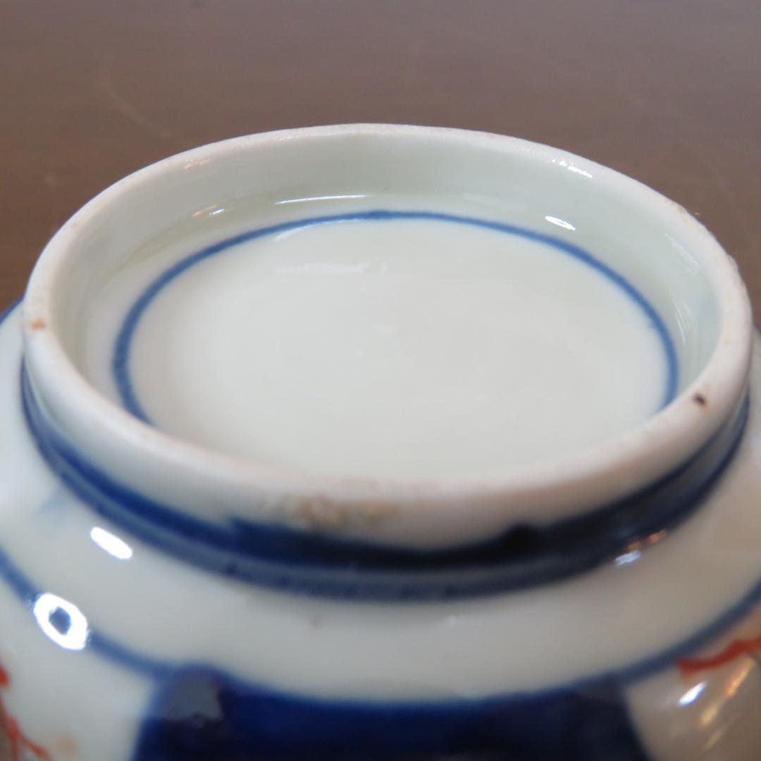 小鉢 向付 染付 色絵付け 江戸 明治 松竹梅 蝶 八角鉢 5客 美品