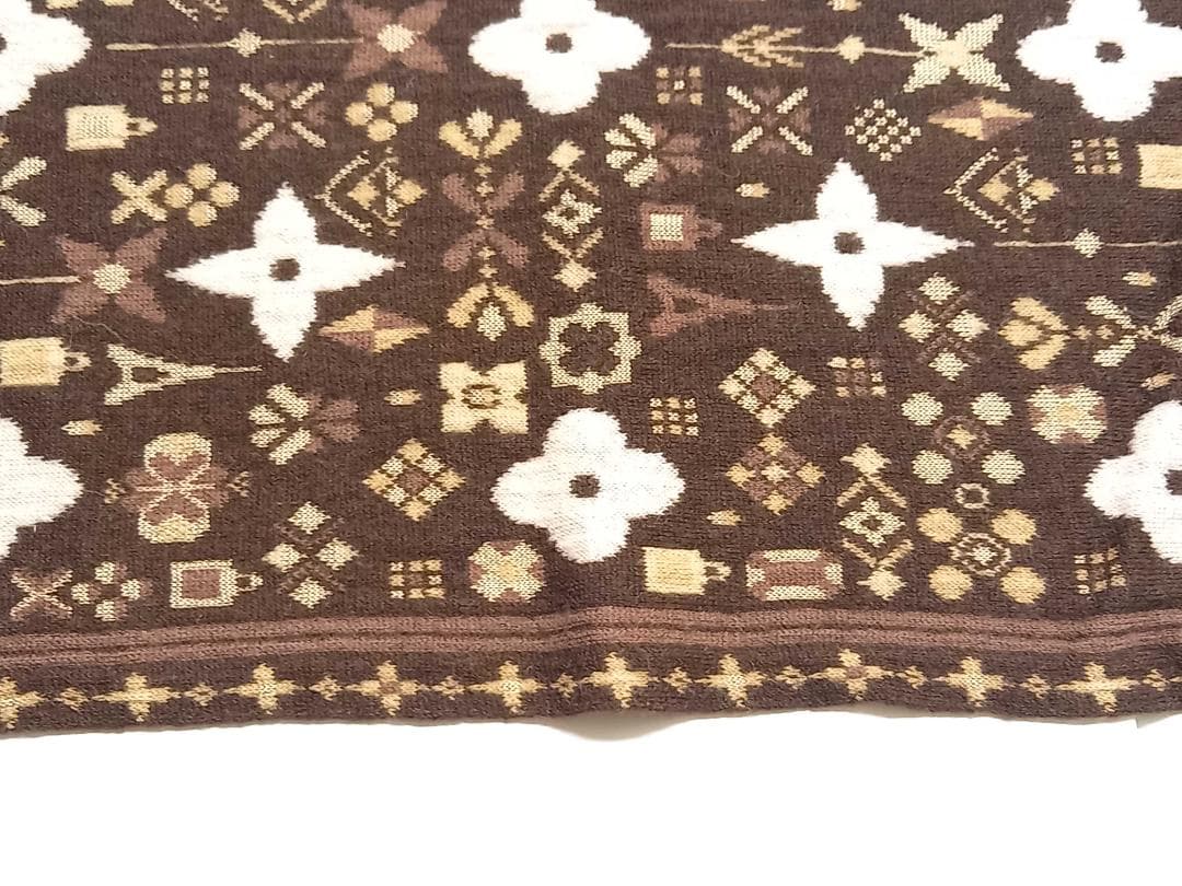 LOUIS VUITTONイタリア製総柄マフラー ウール×ビスコース410477