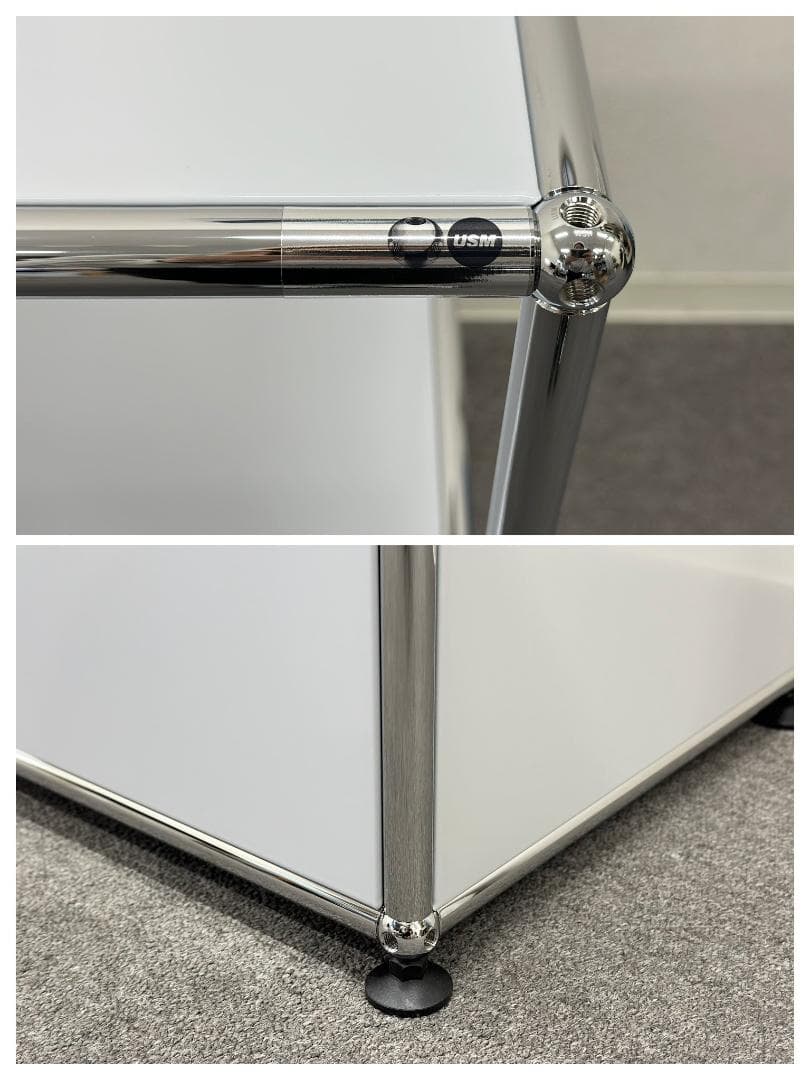 正規品!ほぼ未使用品■USMハラー■キャビネット　2列2段　ライトグレー　鍵なし