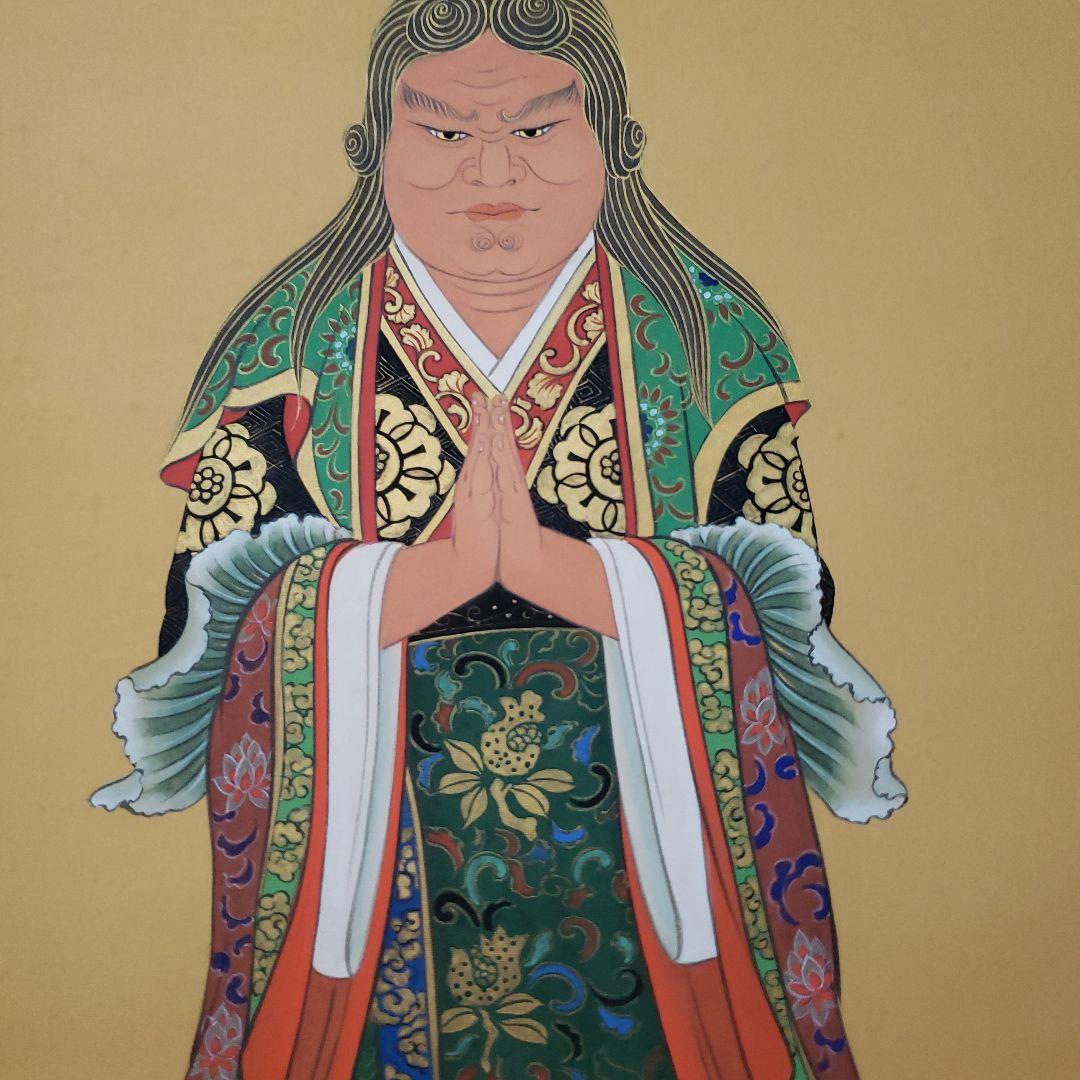 Ｂフライデー　希少　魔除け掛軸★鬼子母神図★高さ：約151cm