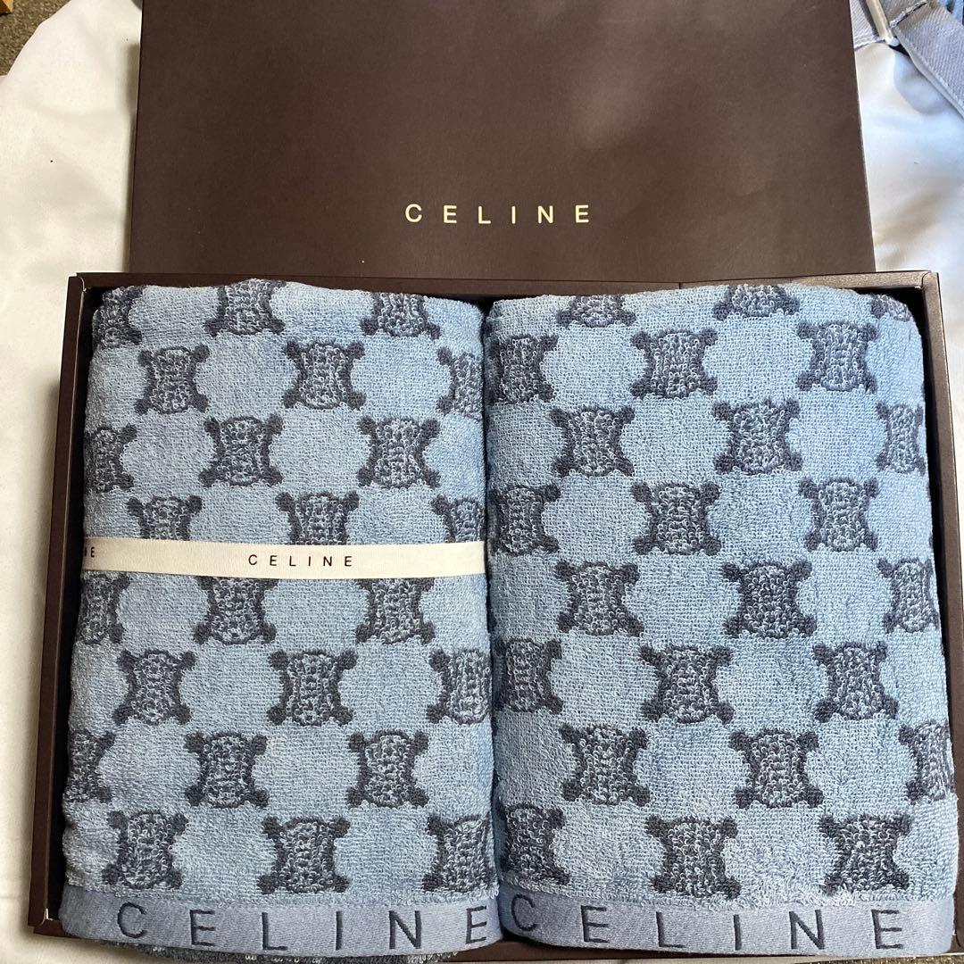 とまりん　【CELINE】　セリーヌ　バスタオル　マカダム柄　未使用