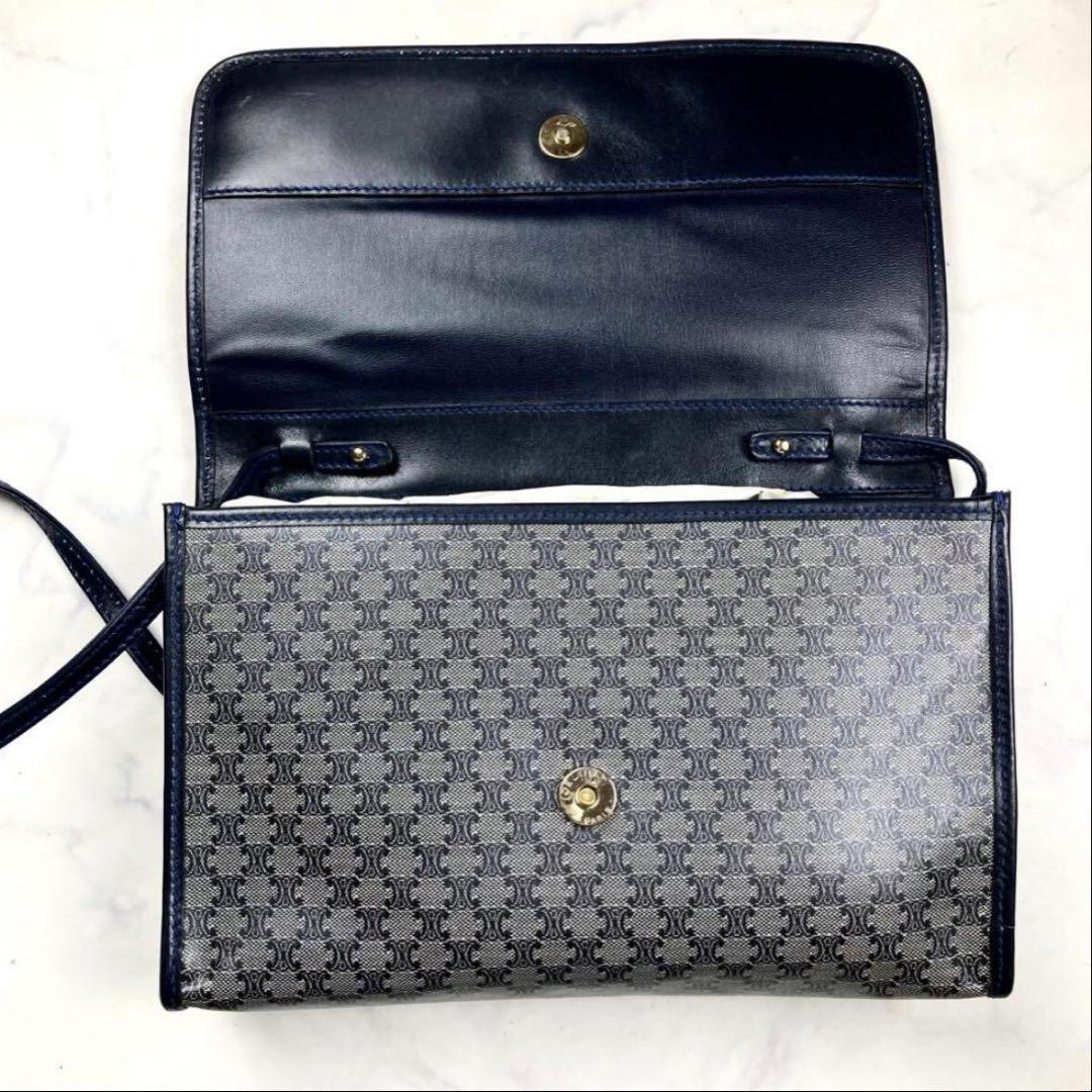 美品 CELINE セリーヌ ショルダーバッグ マカダム トリオンフ レザー