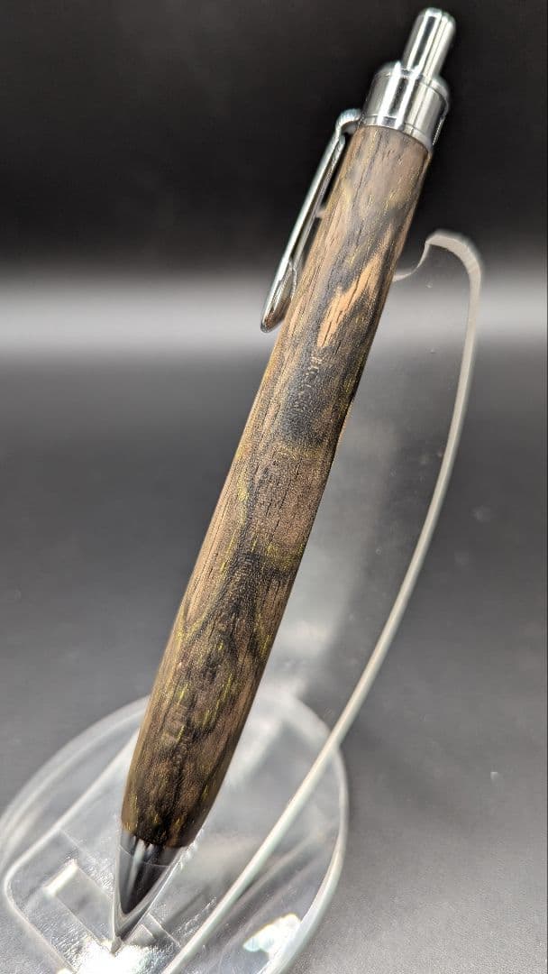 410ペン工房翌檜　極上　黒柿　孔雀杢　木軸シャーペン　ボールペン