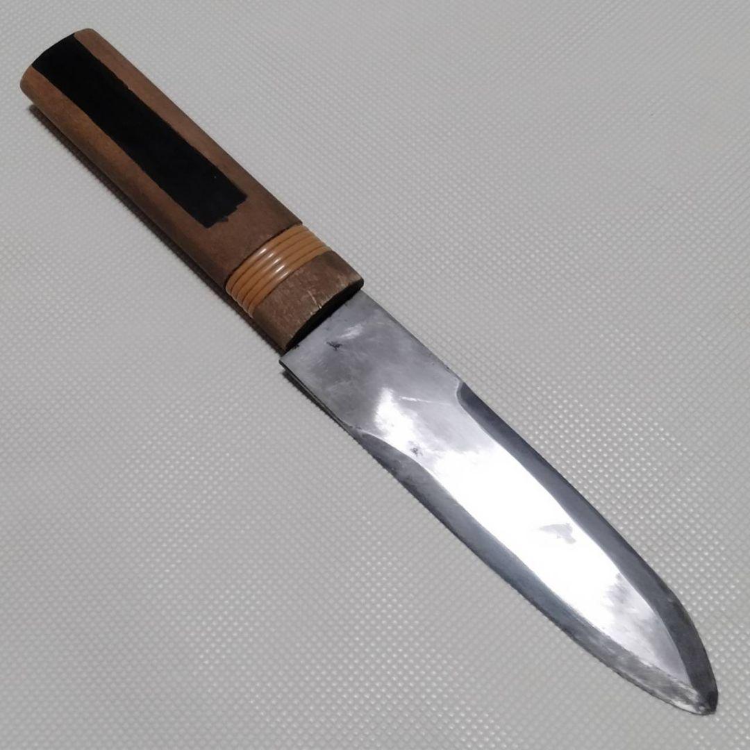 353 一点物 池袋金子製 繰小刀 切出し 両刃 刃渡り約10㎝