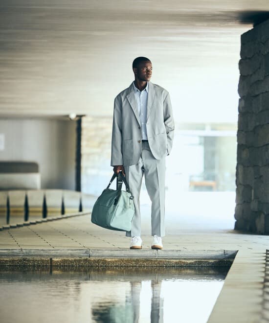 MILESTO Hutte ボストンバッグヒュッテ　アッシュグリーン　35L