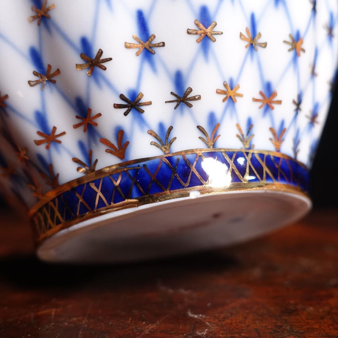 ロモノーソフ LOMONOSOV ソ連時代 コバルトネット トリオ ポットセット