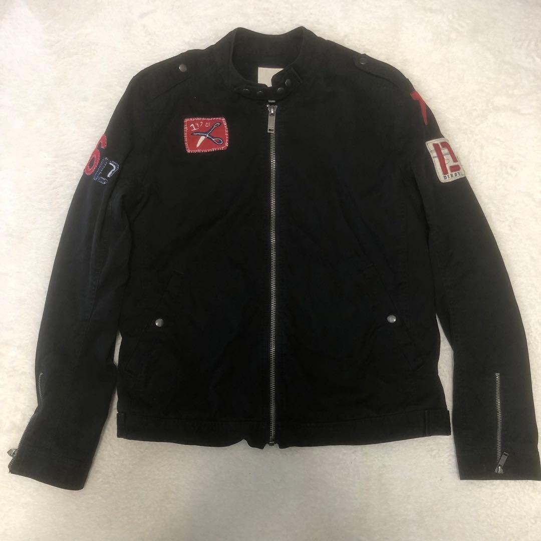 DIESEL シングルライダー　コットン　アップリケデザイン　ジャケットブルゾン