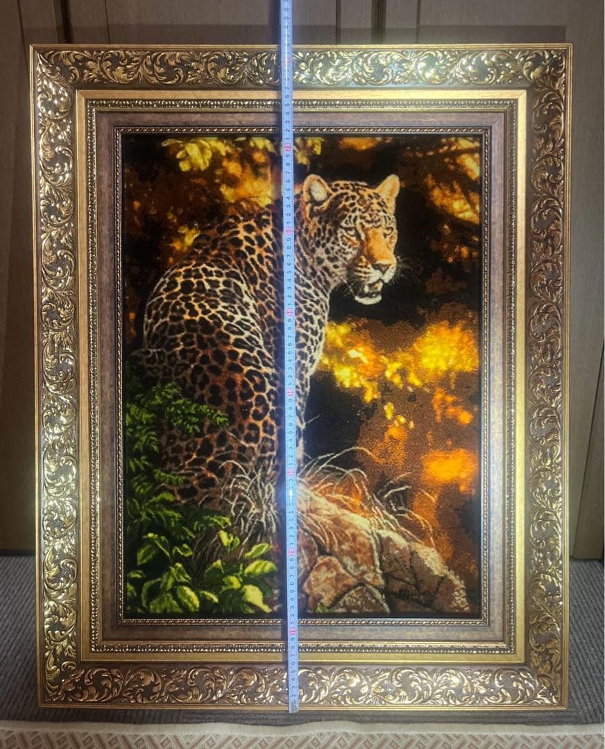 ペルシャ絨毯　絵画絨毯　手織り　タペストリー　横495✖️縦675㎜