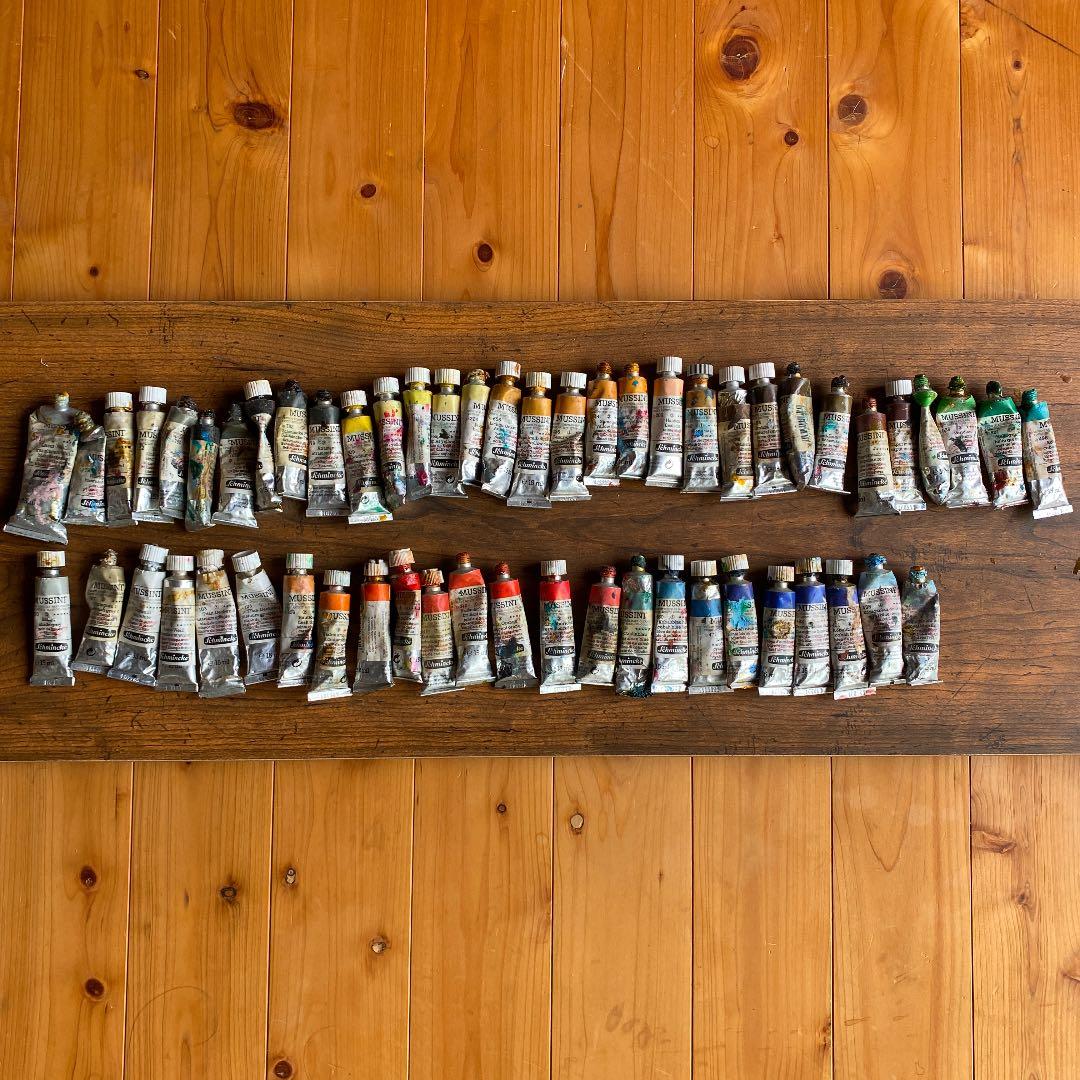 最高級樹脂油絵具　ムッシー二　MUSSINI 最高級天然樹脂油絵具　56色セット