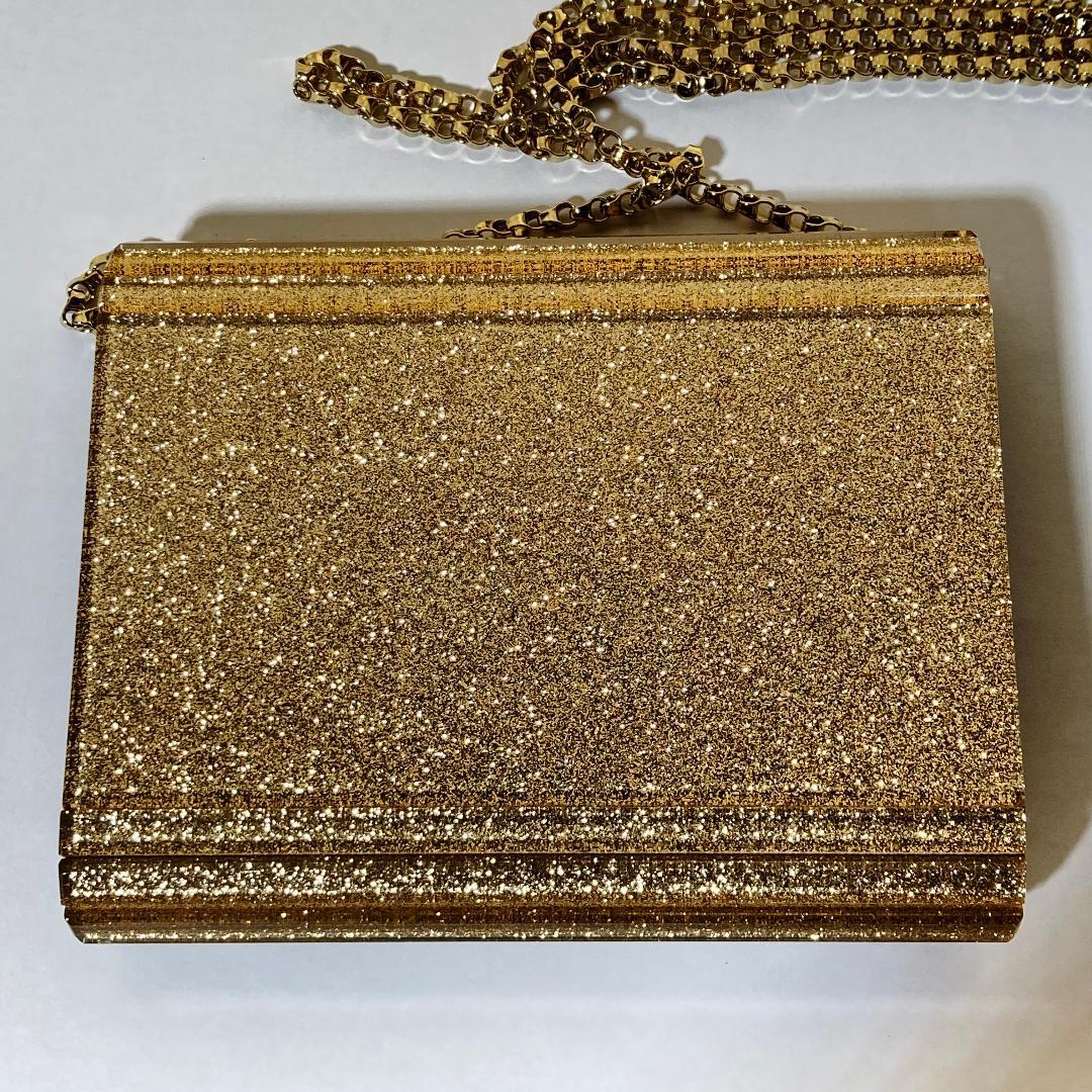 JIMMY CHOO ジミーチュウ グリッター チェーン ショルダーバッグ