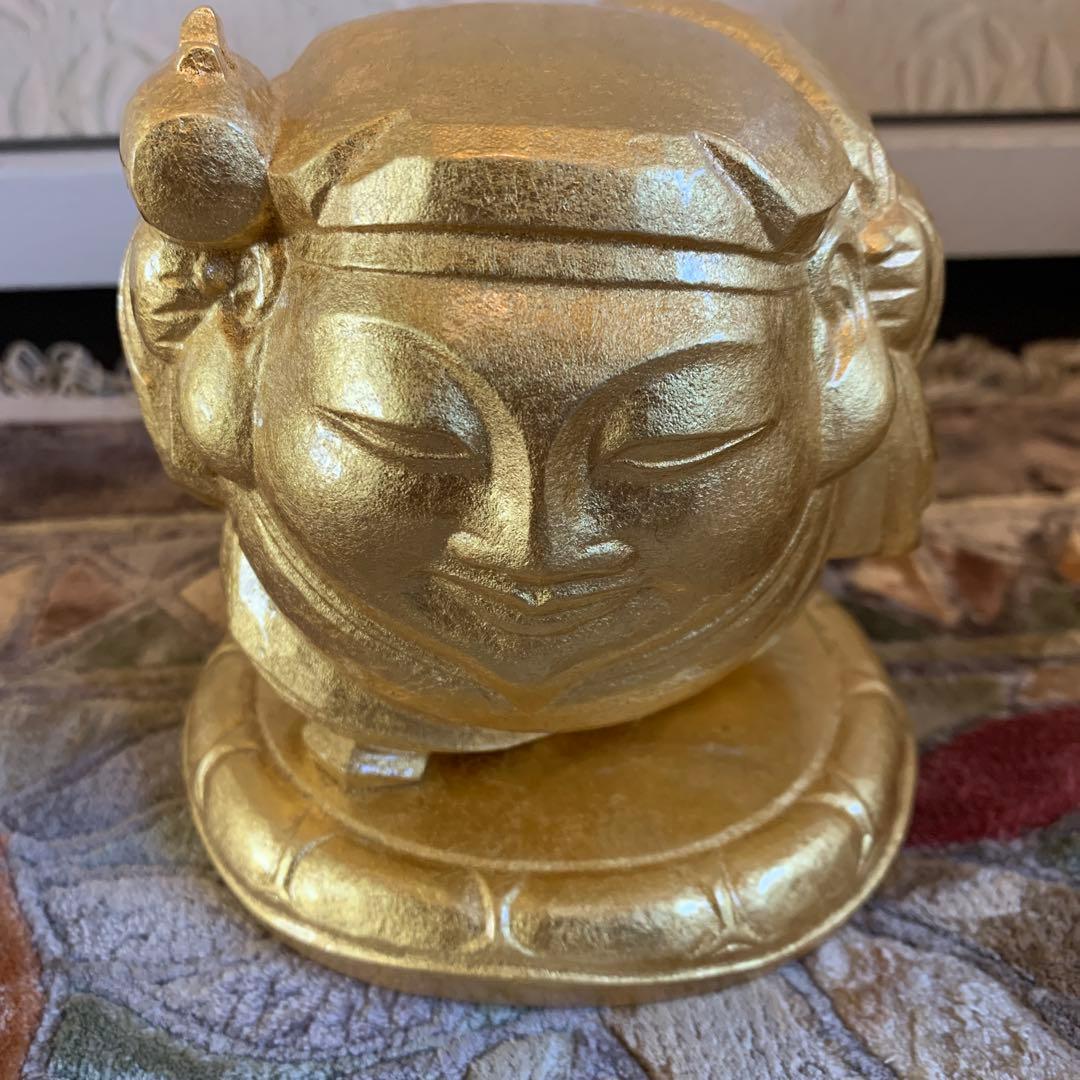 平櫛田中 満徳恵比寿尊 福聚大黒天尊 ブロンズ像 金 一対 福の神 保証書付き