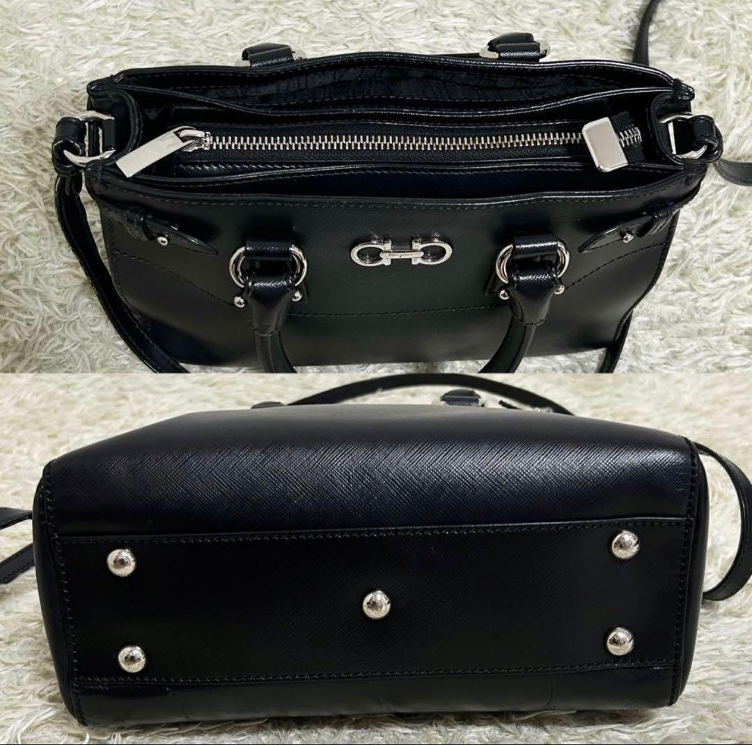 近年モデル フェラガモ ハンドバッグ 2way ガンチーニ サフィアーノレザー