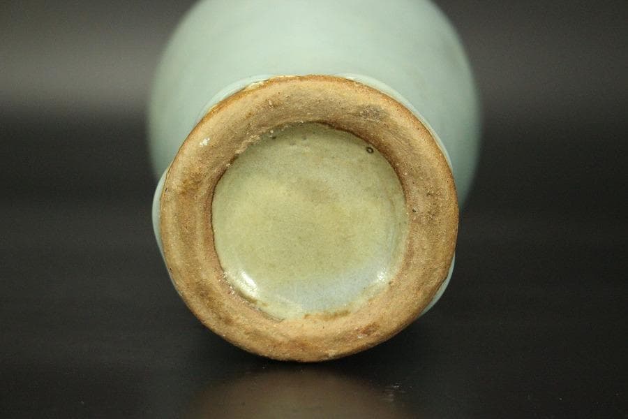 中国美術 天青釉 梅瓶 高17cm ZE216