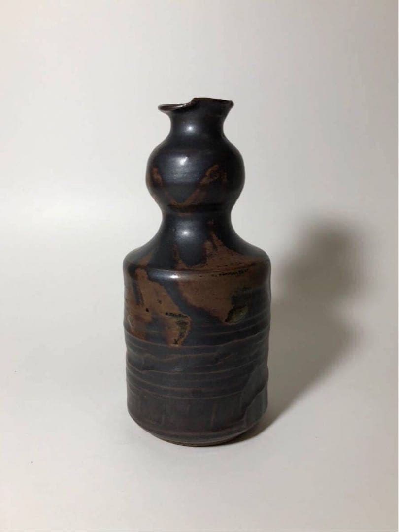 薩摩長太郎焼 角ひさご徳利】 三代長太郎 有山流石