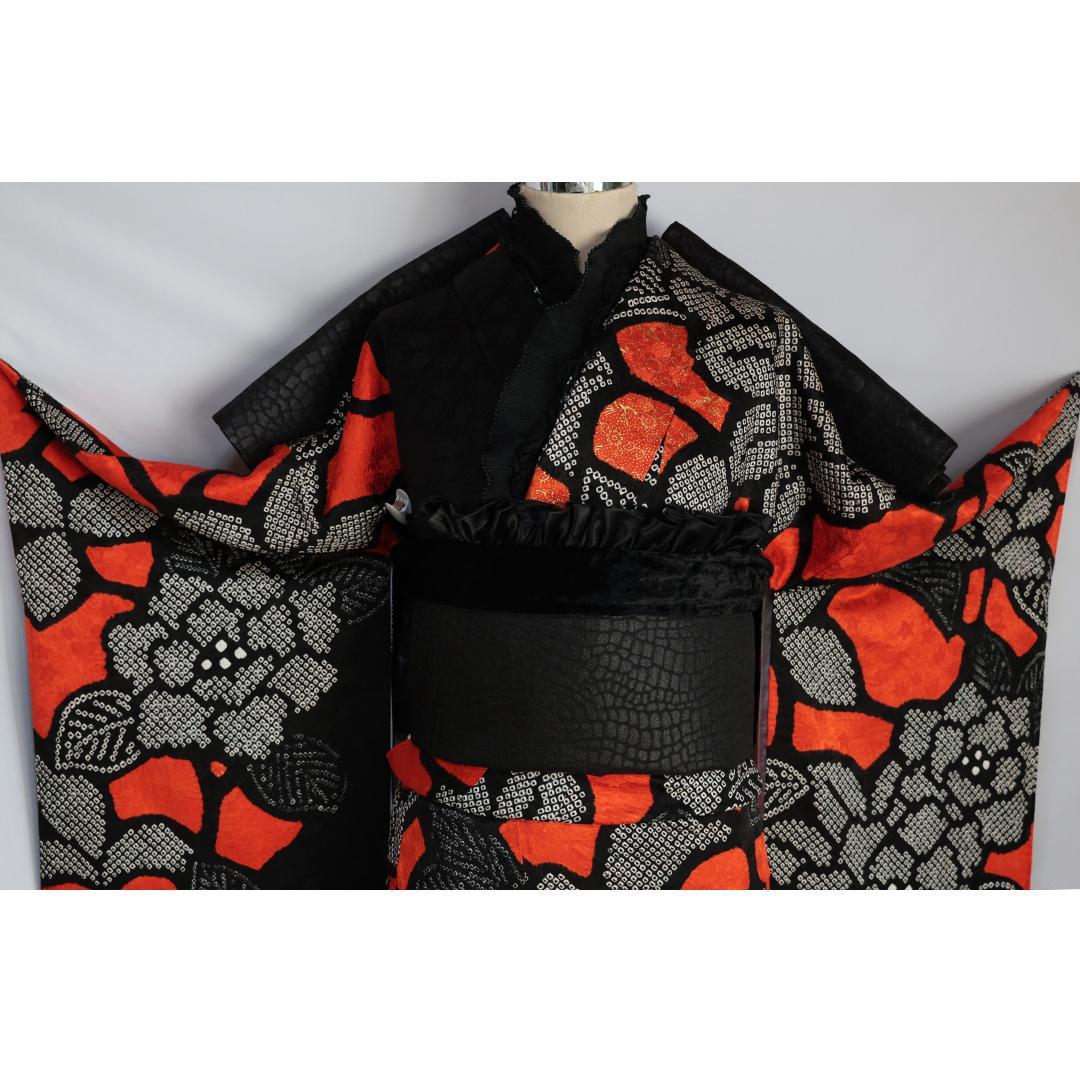 個性的■振袖7点セット帯新品帯締め帯揚げフルセットゴシック正絹成人式BN53