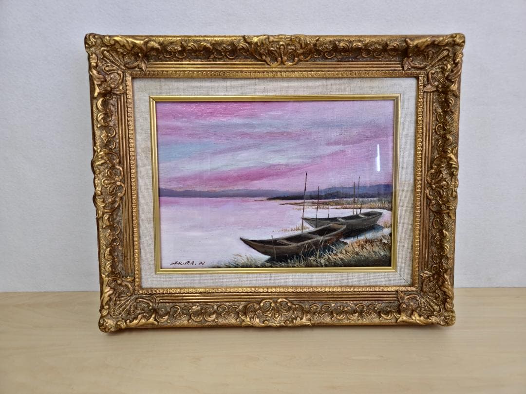 M▽野々村晃 油彩 絵画 額縁 F4 (38221)