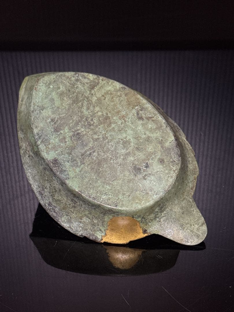 平安 名人 秦 蔵六 造 鍍金銅 床置 莨皿 桐共箱付 茶道具