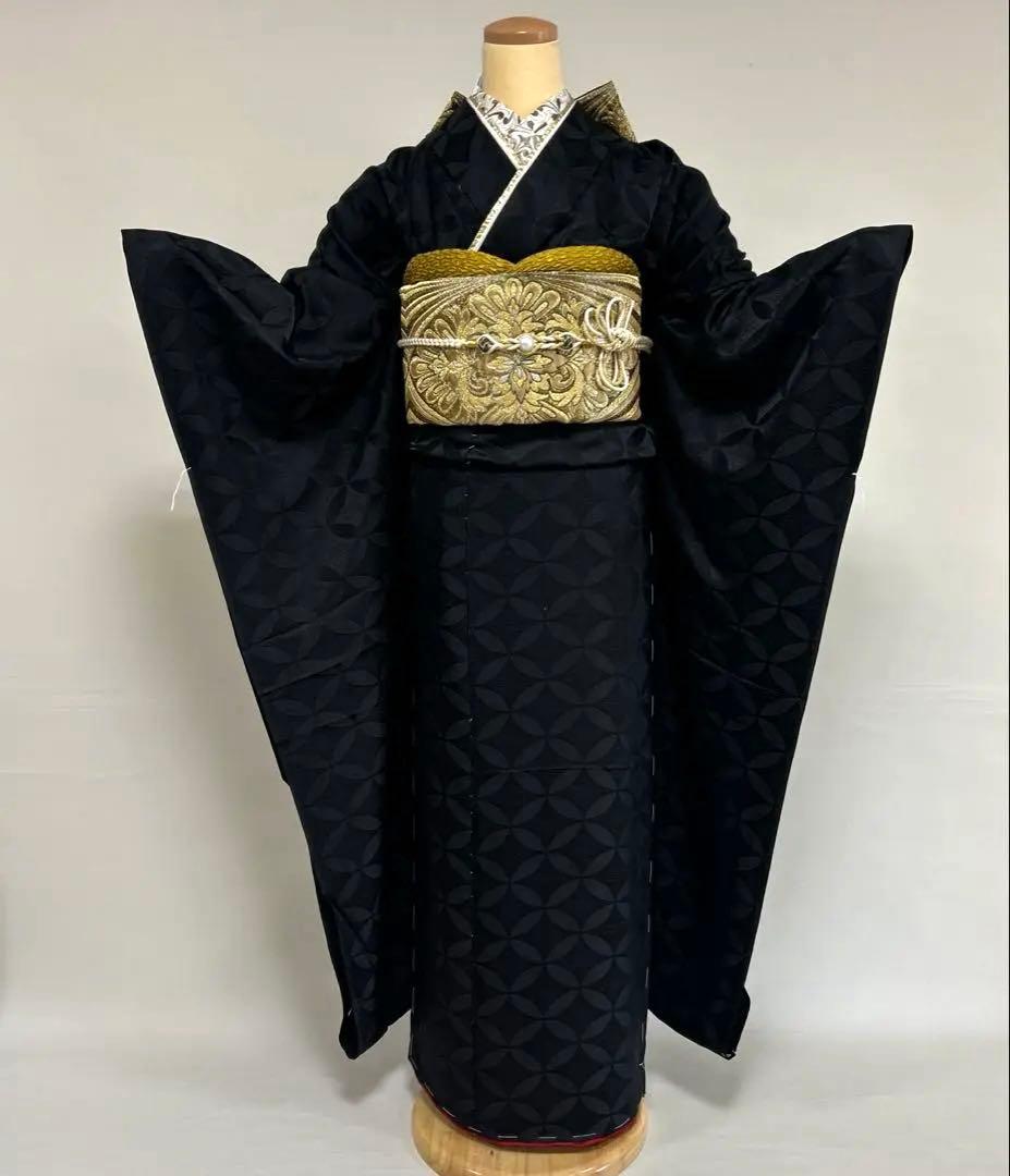 黒無地振袖フルセット