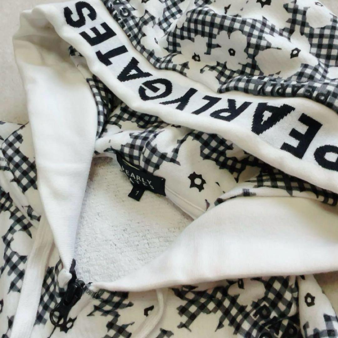 未使用級　パーリーゲイツ セットアップ　パーカー　スカート　チェック　花柄　裏毛