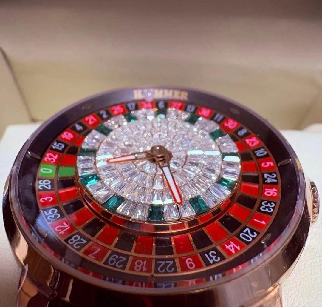 【新品】HÆMMER 自動巻き時計 ゴールド/ブラック ルーレット