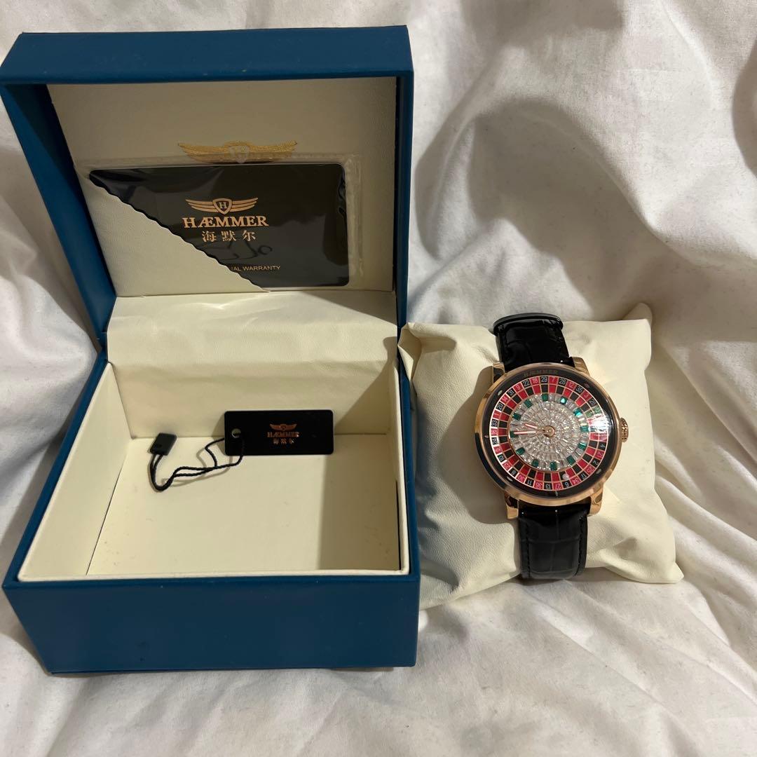 【新品】HÆMMER 自動巻き時計 ゴールド/ブラック ルーレット