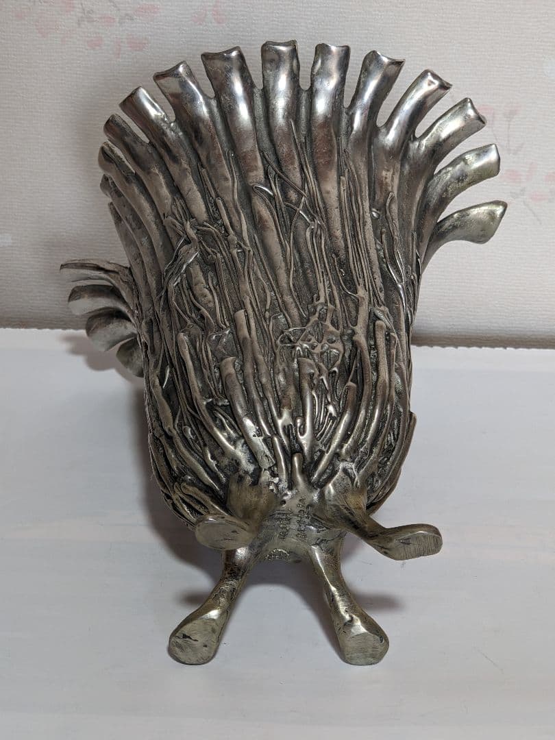 ♦西洋ヴィンテージ 純錫製フラワーベース 花器 花活け 美術工芸 骨董